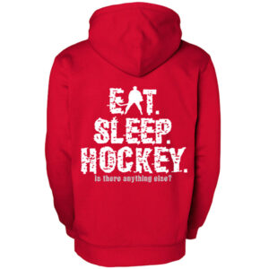 Eat Sleep Hockey Hood (Punainen) Back